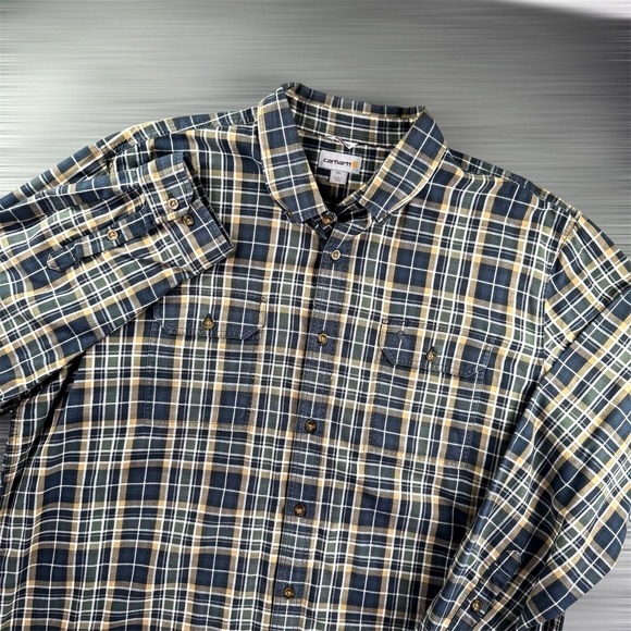 Carhartt Shirt Mens 3XL‎ Plaid Multicolor Midweight Work Flap Pockets Outdoors - Picture 1 of 13